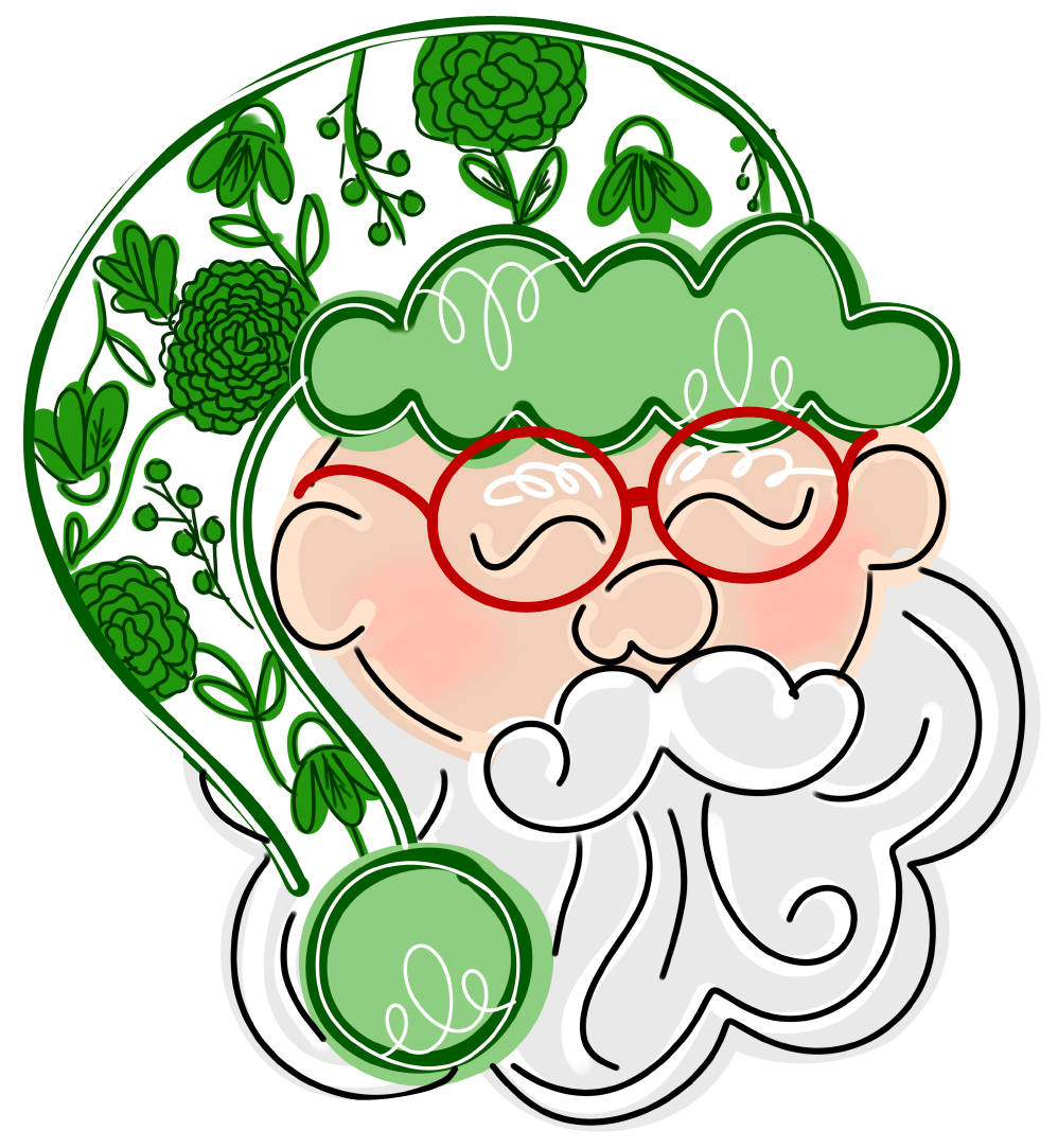 HANG IT UP CO GREEN AND WHITE SANTA HEAD