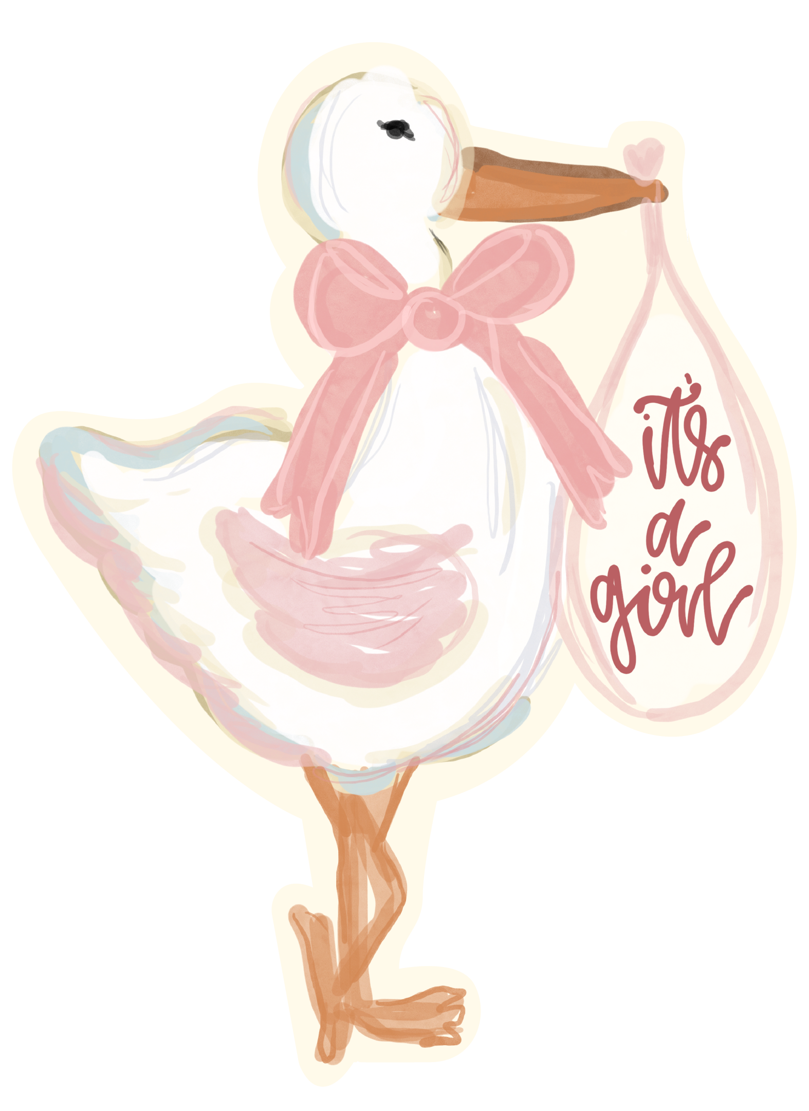 HANG IT UP CO ITS A GIRL STORK