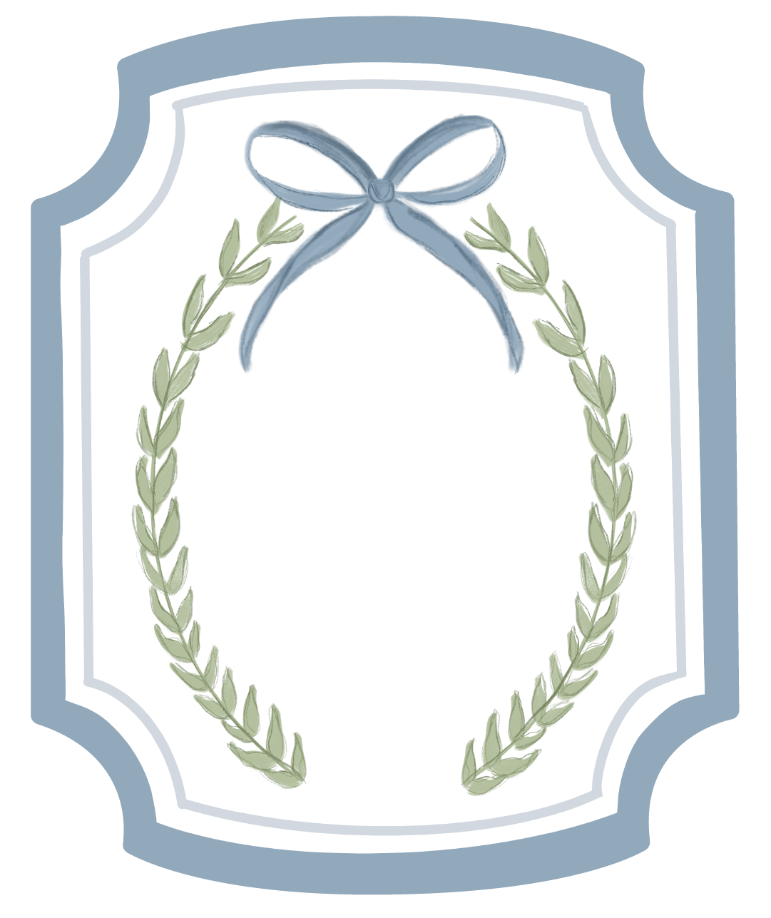 HANG IT UP CO PLAQUE WITH BLUE BOW AND GREENERY