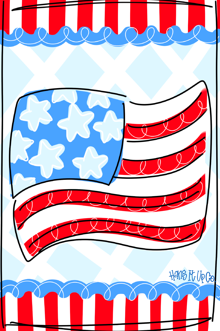 HANG IT UP CO WAVING AMERICAN FLAG