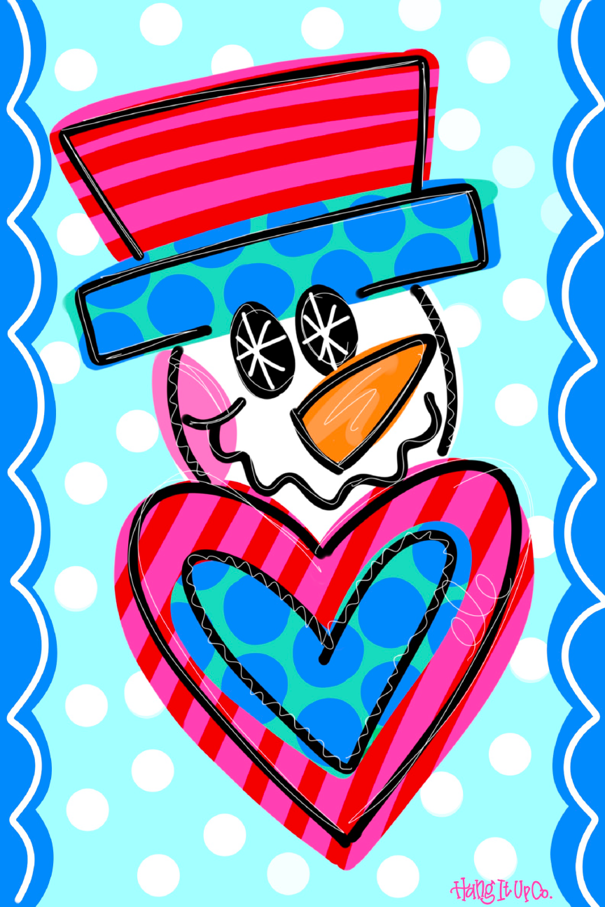 HANG IT UP CO SNOWMAN WITH HEART