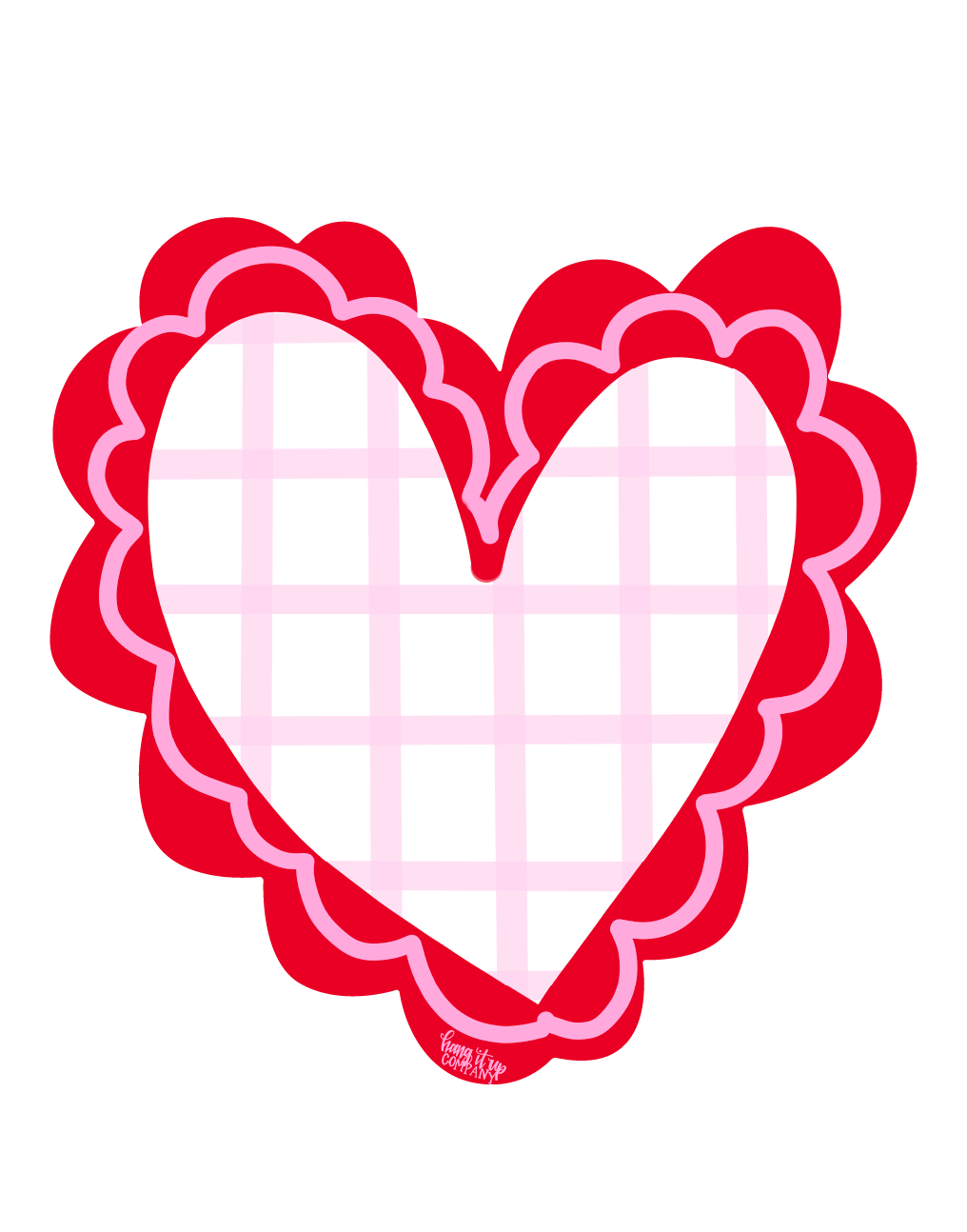 HANG IT UP CO RED HEART WITH PLAID CENTER