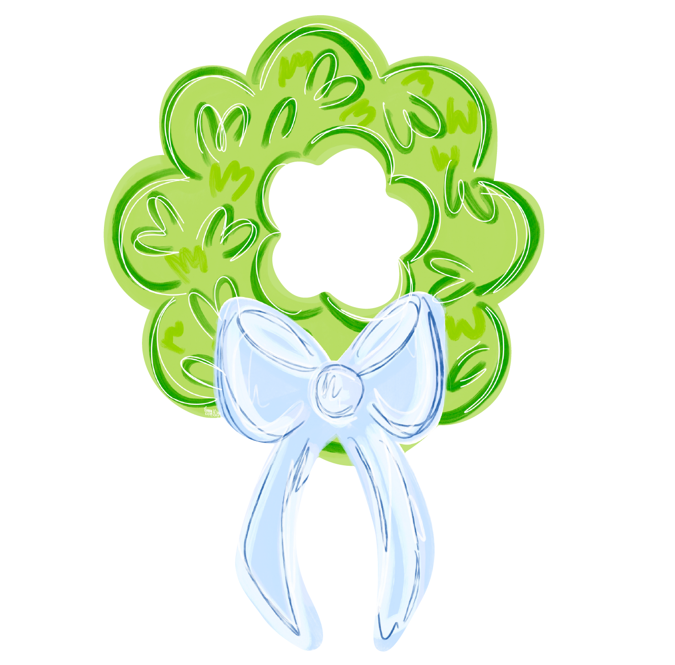HANG IT UP CO WREATH WITH BLUE BOW