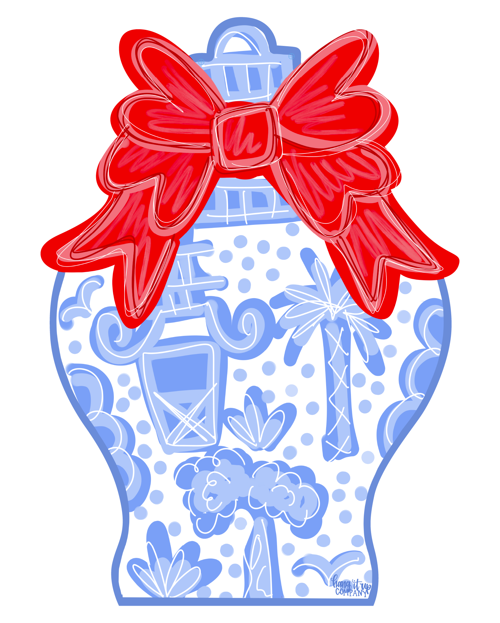 HANG IT UP CO GINGER JAR WITH RED BOW
