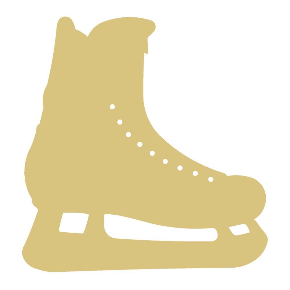 Basic Shape Hockey Skate MDF Cutout Silhouette - Unfinished For DIY