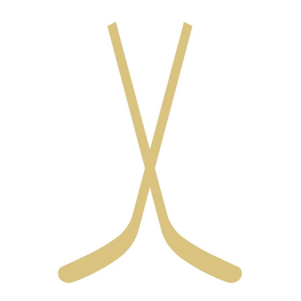 Basic Shape Crossed Hockey Sticks MDF Cutout - Unfinished For DIY