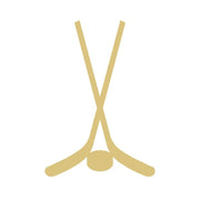 Basic Shape Crossed Hockey Sticks MDF Cutout With Puck Silhouette - Unfinished For DIY