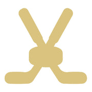 Basic Shape Offset Crossed Hockey Sticks MDF Cutout Silhouette - Unfinished For DIY