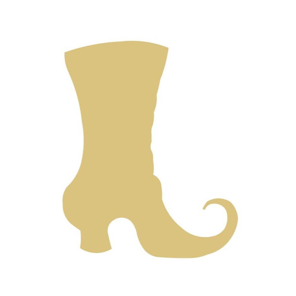 Basic Shape Witch Boot MDF Cutout Silhouette - Unfinished For DIY