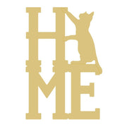 Basic Shape Letters MDF Cutout HOME Cat Silhouette - Unfinished For DIY