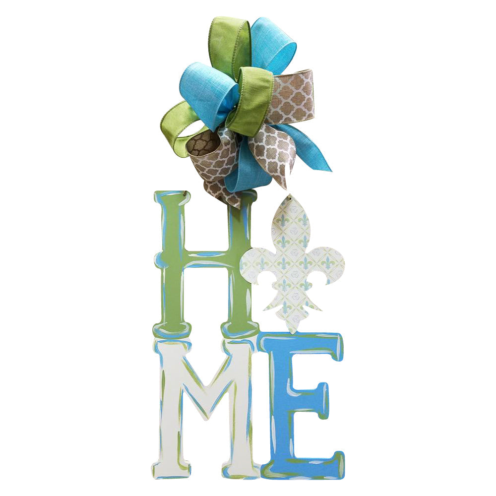 Basic Shape Monogram MDF Cutout HOME Fleur De Lis - Unfinished For DIY