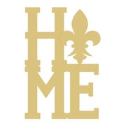 Basic Shape Monogram MDF Cutout HOME Fleur De Lis - Unfinished For DIY