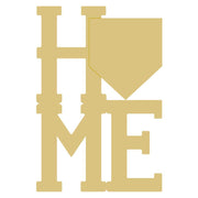 Basic Shape Word MDF Cutout HOME With Plate - Unfinished For DIY