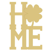 Basic Shape Home MDF Cutout HOME With Shamrock - Unfinished For DIY