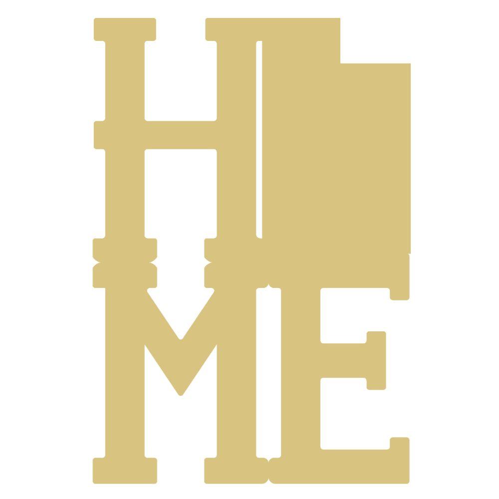 Basic Shape Word MDF Cutout Home - Unfinished For DIY