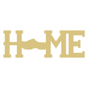 Basic Shape Word MDF Cutout HOME  with Wooden Shoe- Unfinished For DIY