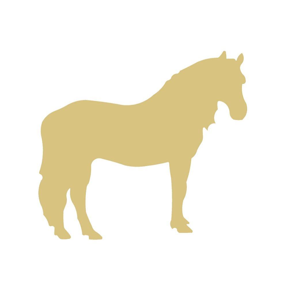 Basic Shape Horse MDF Cutout Equine Silhouette Style 2 - Unfinished For DIY