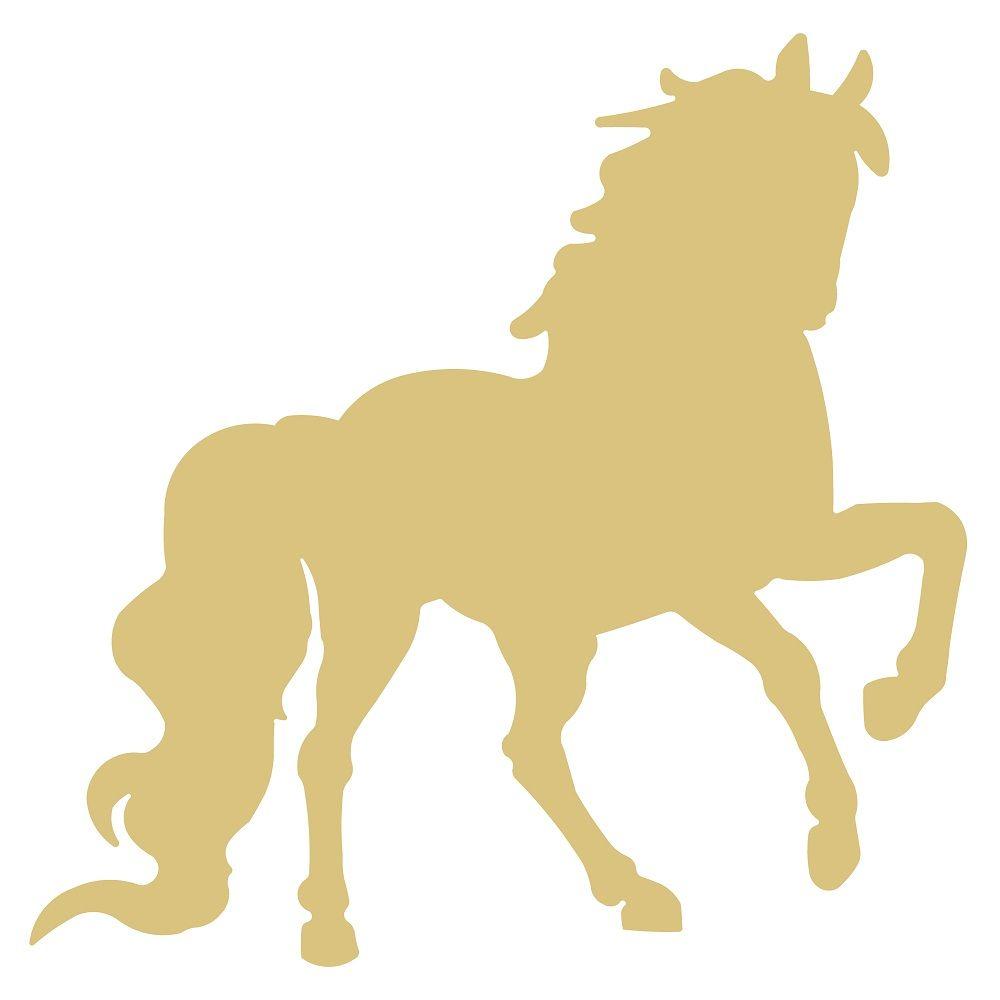 Basic Shape Rearing Horse MDF Cutout Silhouette Style 3 - Unfinished For DIY