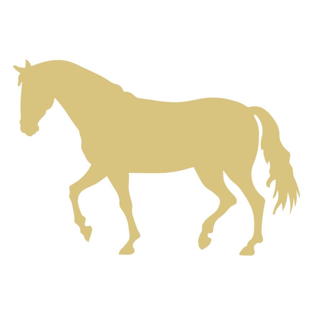 Basic Shape Horse MDF Cutout Equine Silhouette Style 4 - Unfinished For DIY