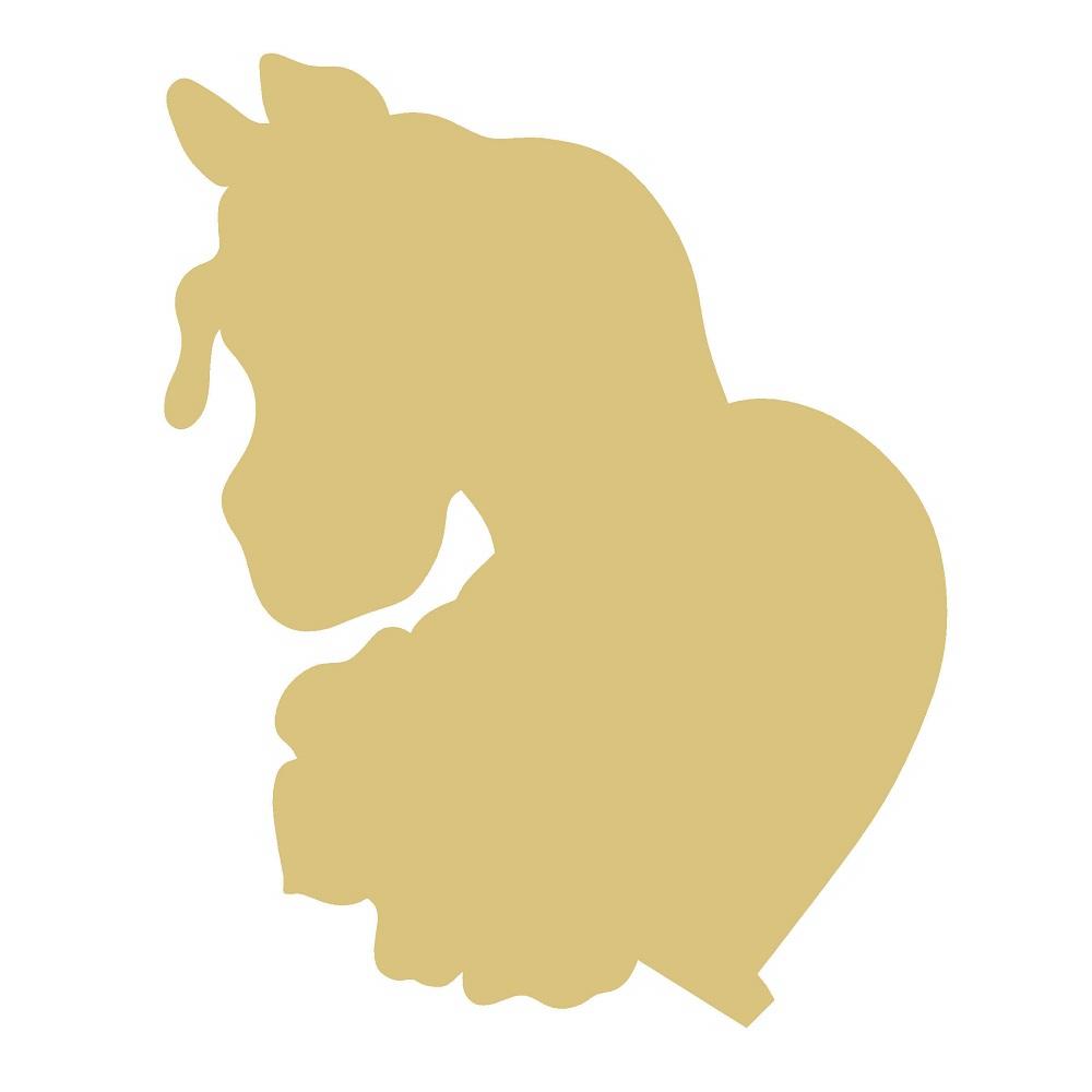 Basic Shape Horse MDF Cutout Silhouette Style 6- Unfinished For DIY