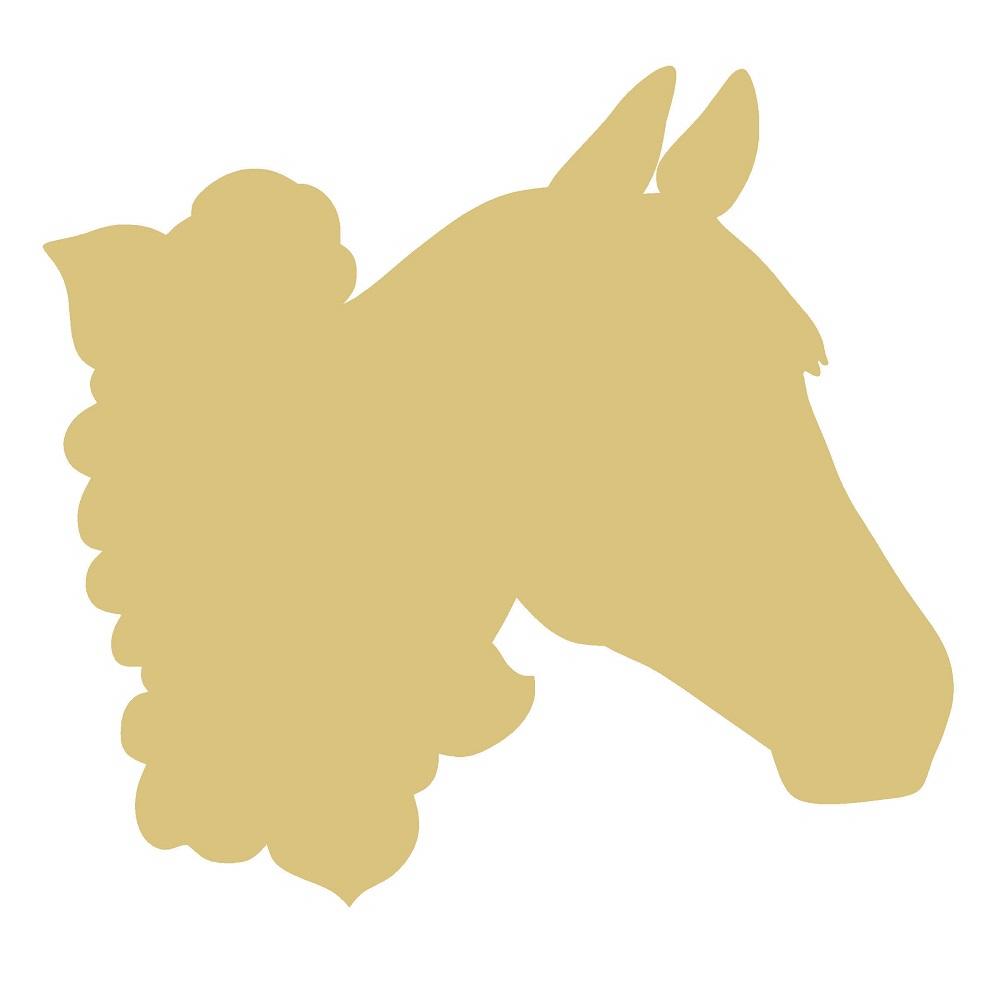 Basic Shape Horse Head MDF Cutout Silhouette - Unfinished For DIY