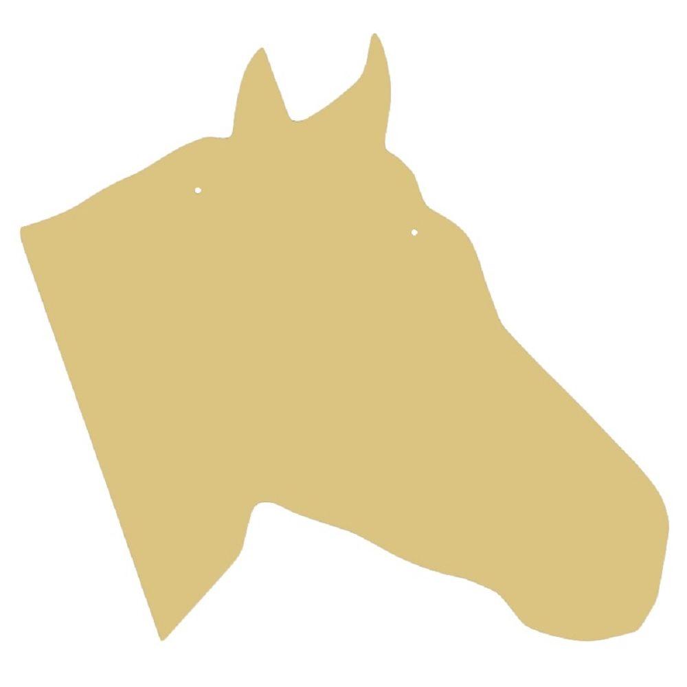 Basic Shape Horse Head MDF Cutout Silhouette Style 1 - Unfinished For DIY