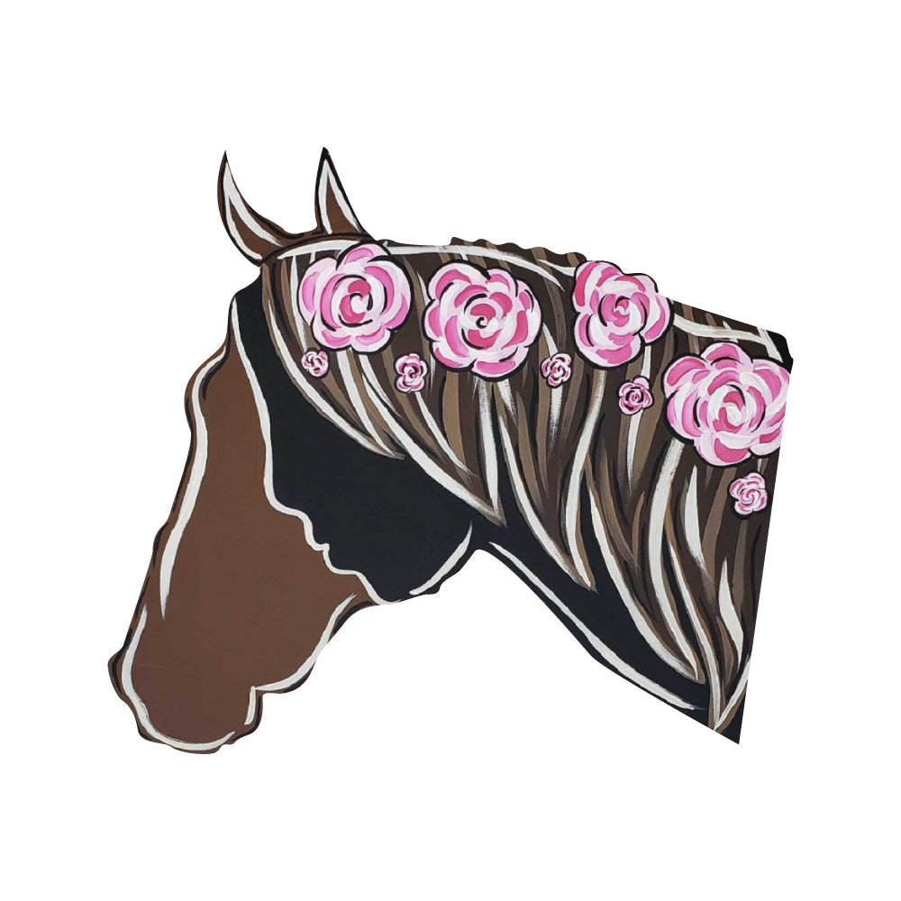 Basic Shape Horse Head MDF Cutout Silhouette Style 2 - Unfinished For DIY