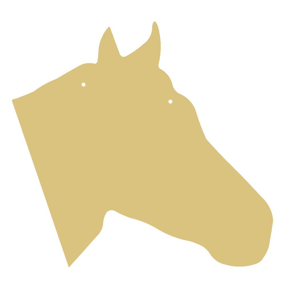 Basic Shape Horsehead MDF Cutout Silhouette With Two Holes - Unfinished For DIY
