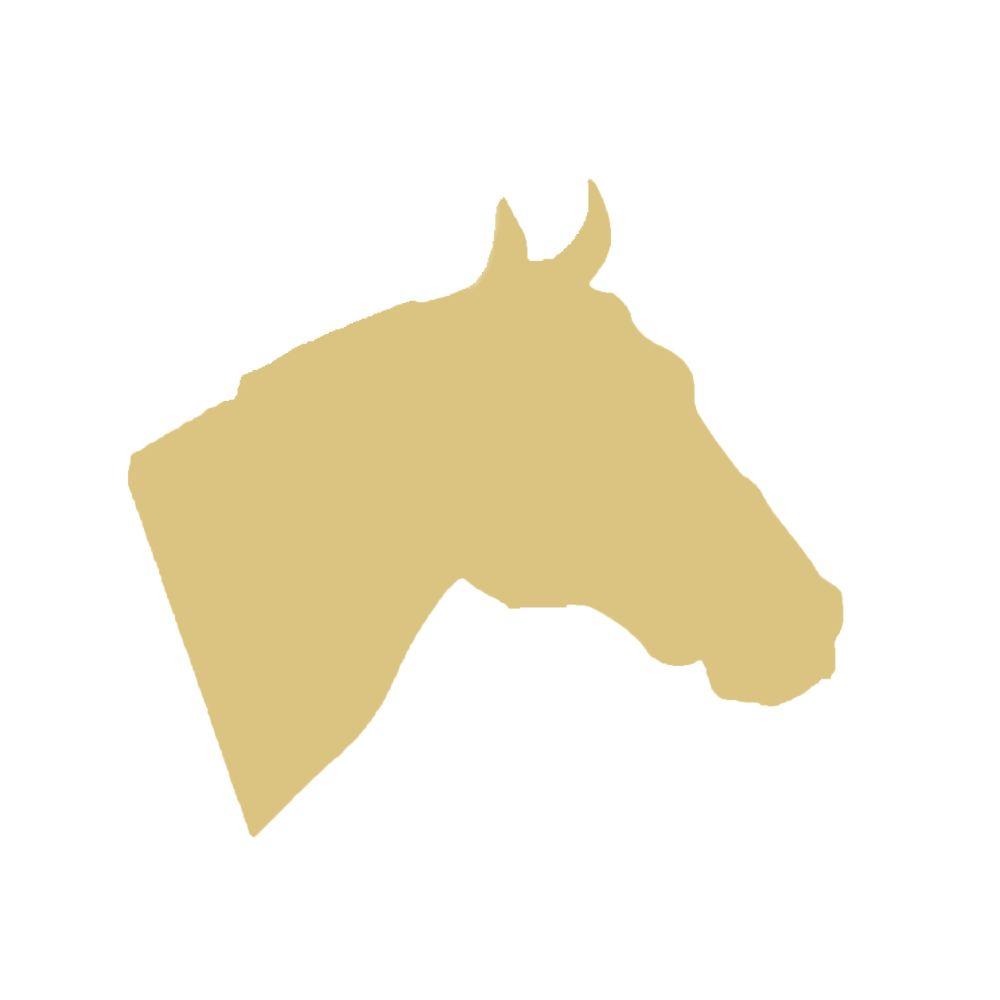 Basic Shape Horse Head MDF Cutout Silhouette Style 2 - Unfinished For DIY
