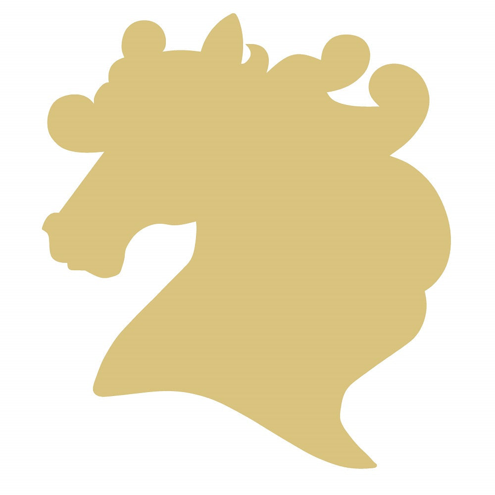 Basic Shape Horsehead MDF Cutout Silhouette - Unfinished For DIY