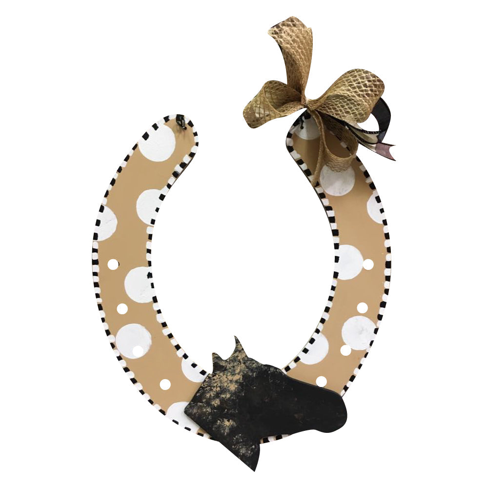 Basic Shape Horseshoe MDF Cutout Nail Holes Pattern - Unfinished For DIY