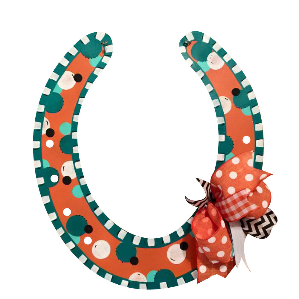 Basic Shape Horseshoe MDF Cutout Nail Holes Pattern - Unfinished For DIY