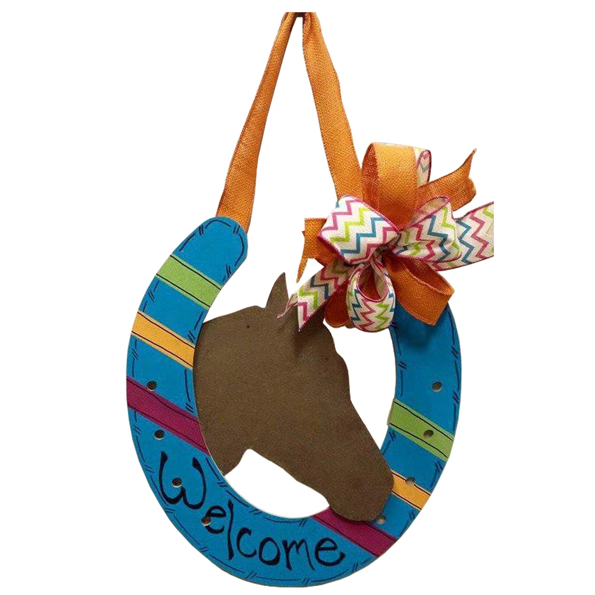 Basic Shape Horseshoe MDF Cutout Nail Holes Pattern - Unfinished For DIY