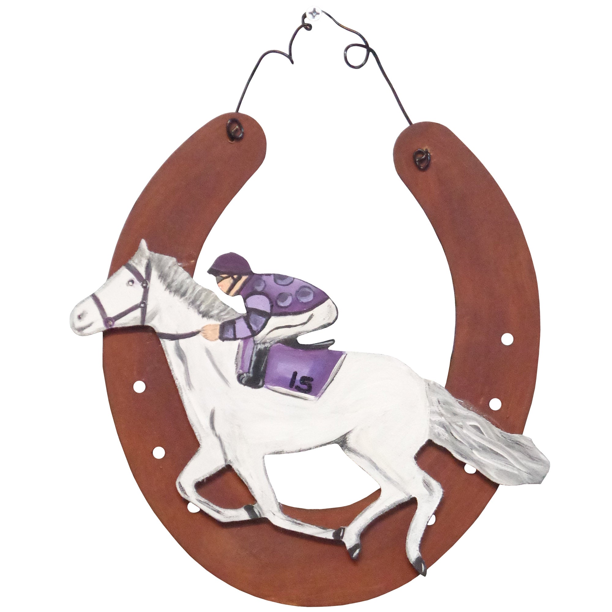 Basic Shape Jumping Horse MDF Cutout Jockey Silhouette - Unfinished For DIY