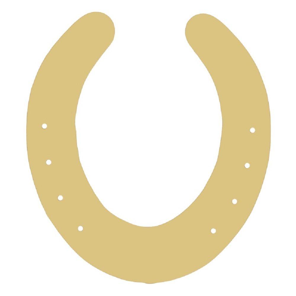 Basic Shape Horseshoe MDF Cutout Nail Holes Pattern - Unfinished For DIY