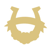 Basic Shape Horseshoe MDF Cutout Bearded Silhouette With Spiked Edges - Unfinished For DIY