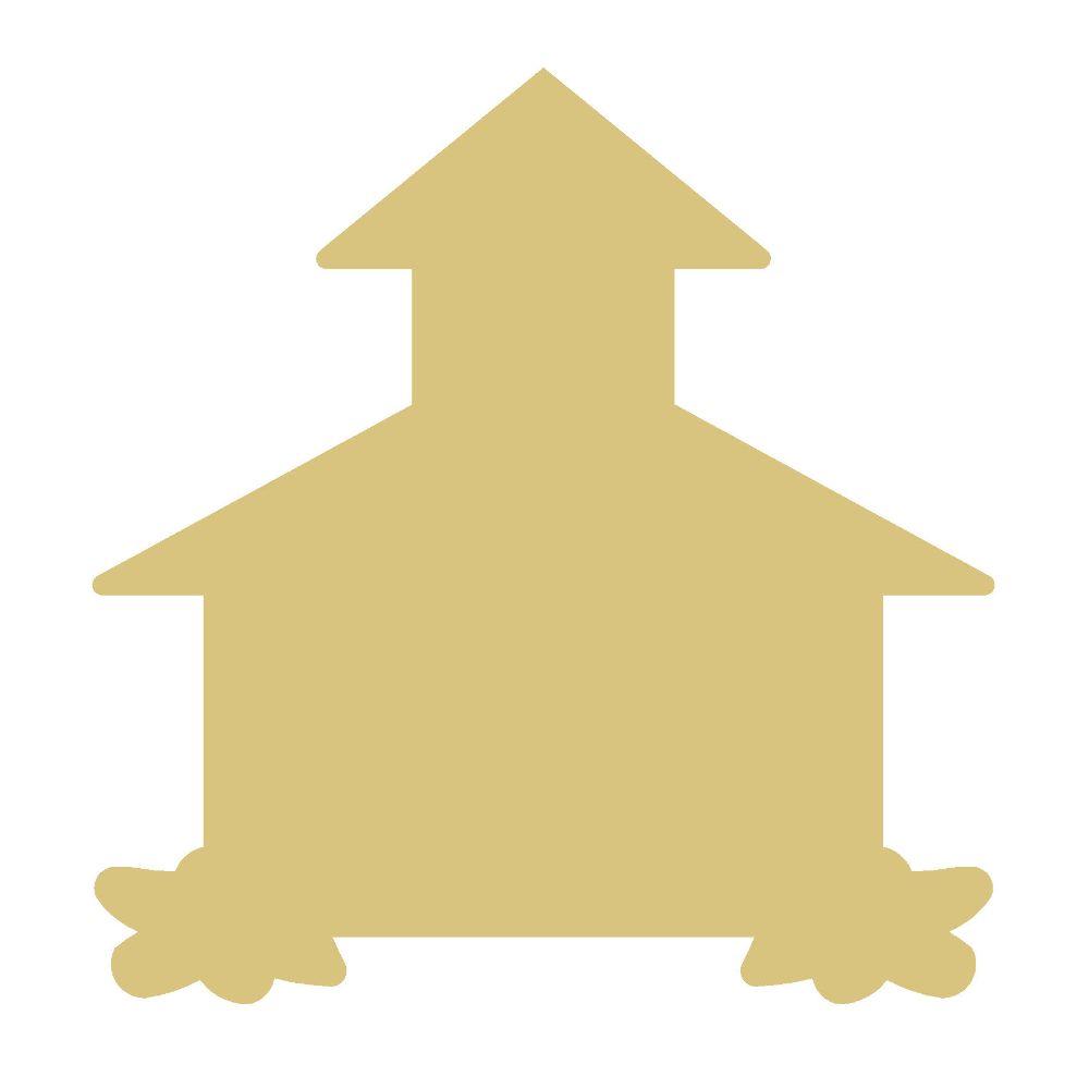 Basic Shape House MDF Cutout House Silhouette Style 3 - Unfinished For DIY