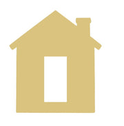 Basic Shape House MDF Cutout Chimney Silhouette - Unfinished For DIY