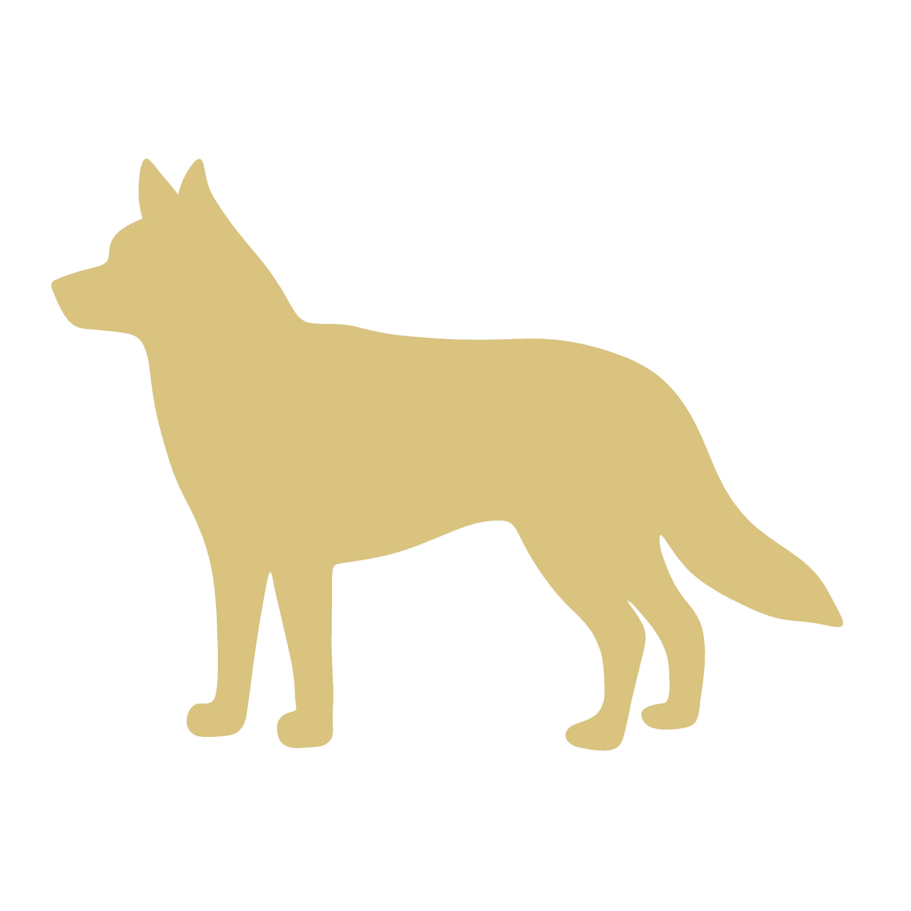 Basic Shape Husky MDF Cutout Silhouette - Unfinished For DIY