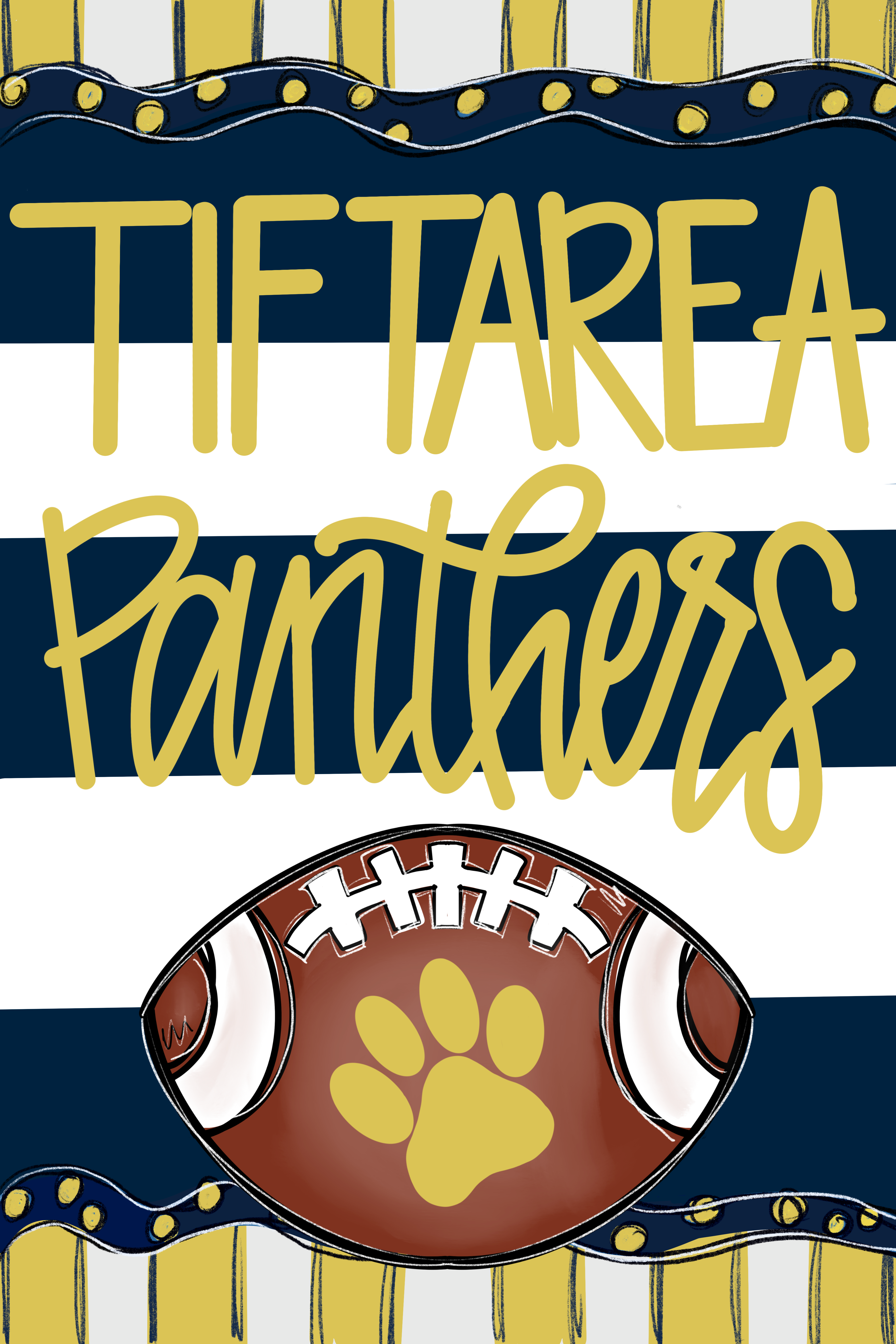 HANWRITTEN TIFTAREA PANTHERS WITH FOOTBALL