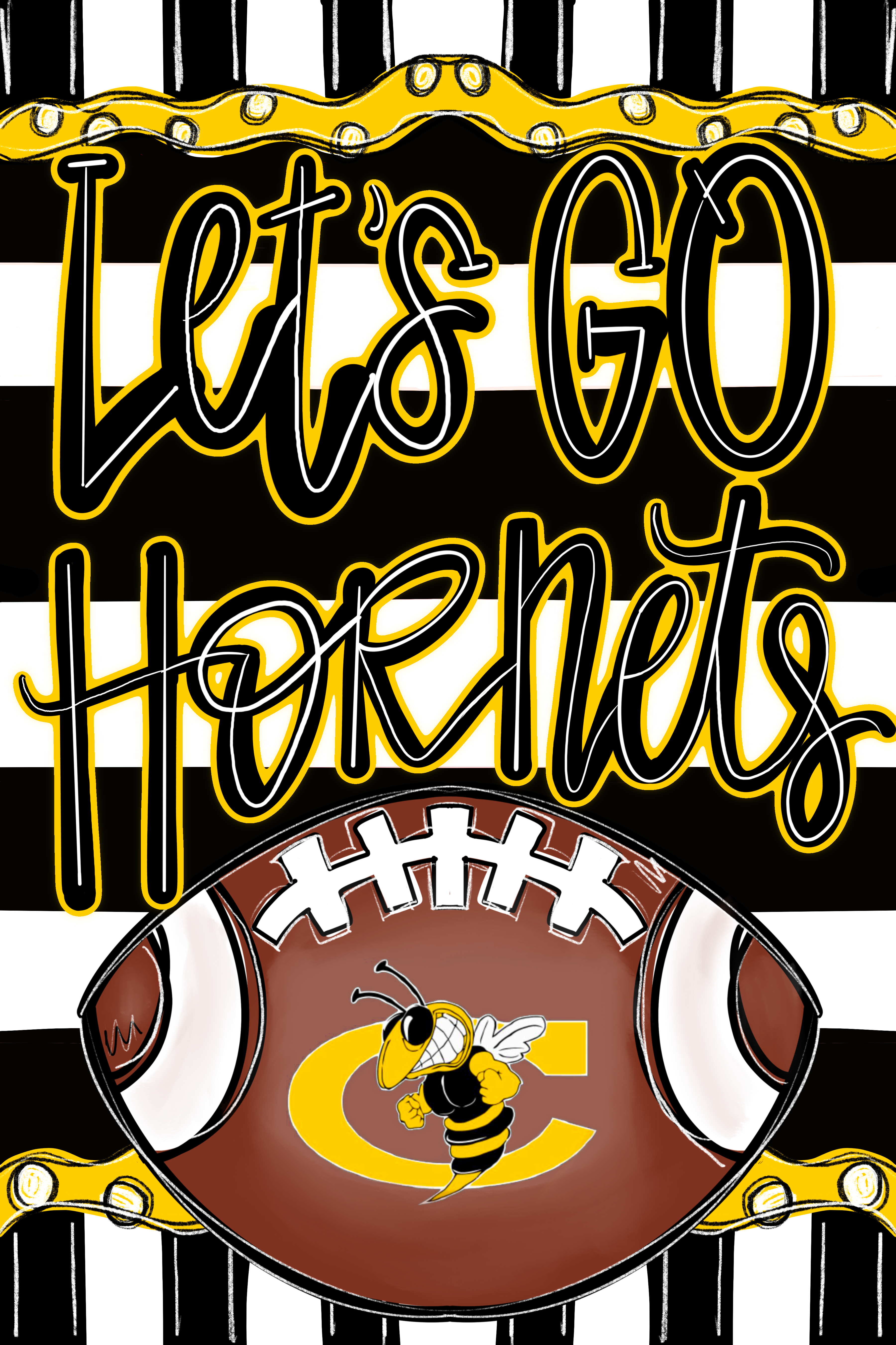 HANWRITTEN LETS GO HORNETS