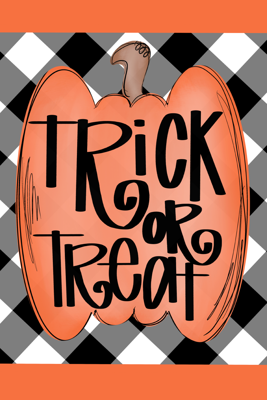 HANWRITTEN TRICK OR TREAT PUMPKIN