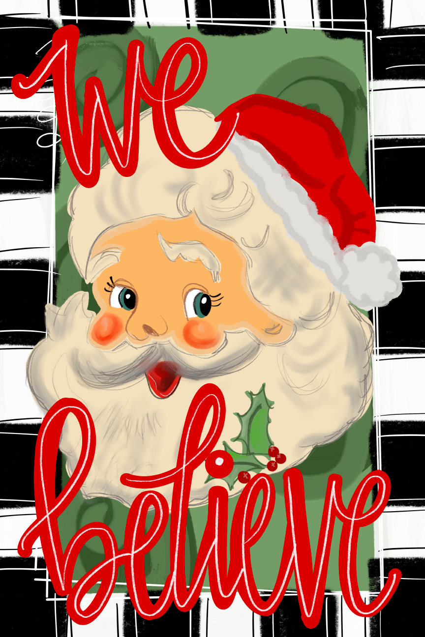 HANWRITTEN WE BELIEVE SANTA