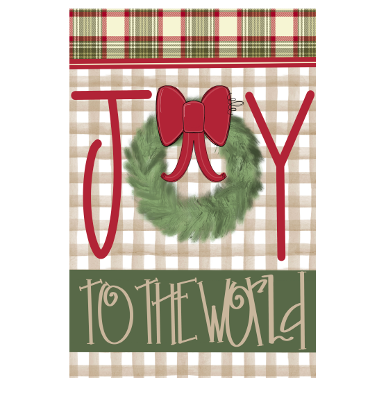 HANWRITTEN JOY WITH WREATH