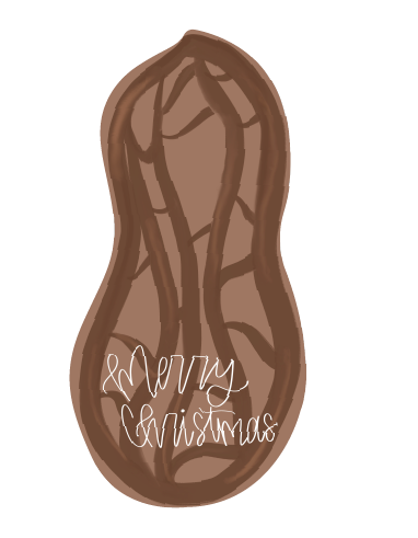 HANWRITTEN MERRY CHRISTMAS PEANUT