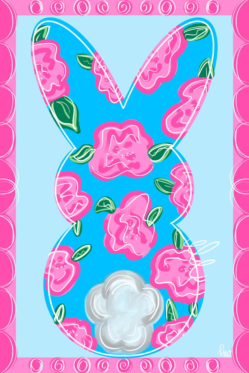 HANWRITTEN FLOWERY BUNNY