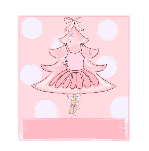 HANWRITTEN PINK BALERINA TREE