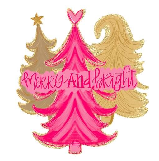 HANWRITTEN MERRY AND BRIGHT TREES
