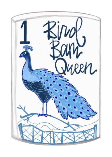 HANWRITTEN BLUE BIRD BAM QUEEN