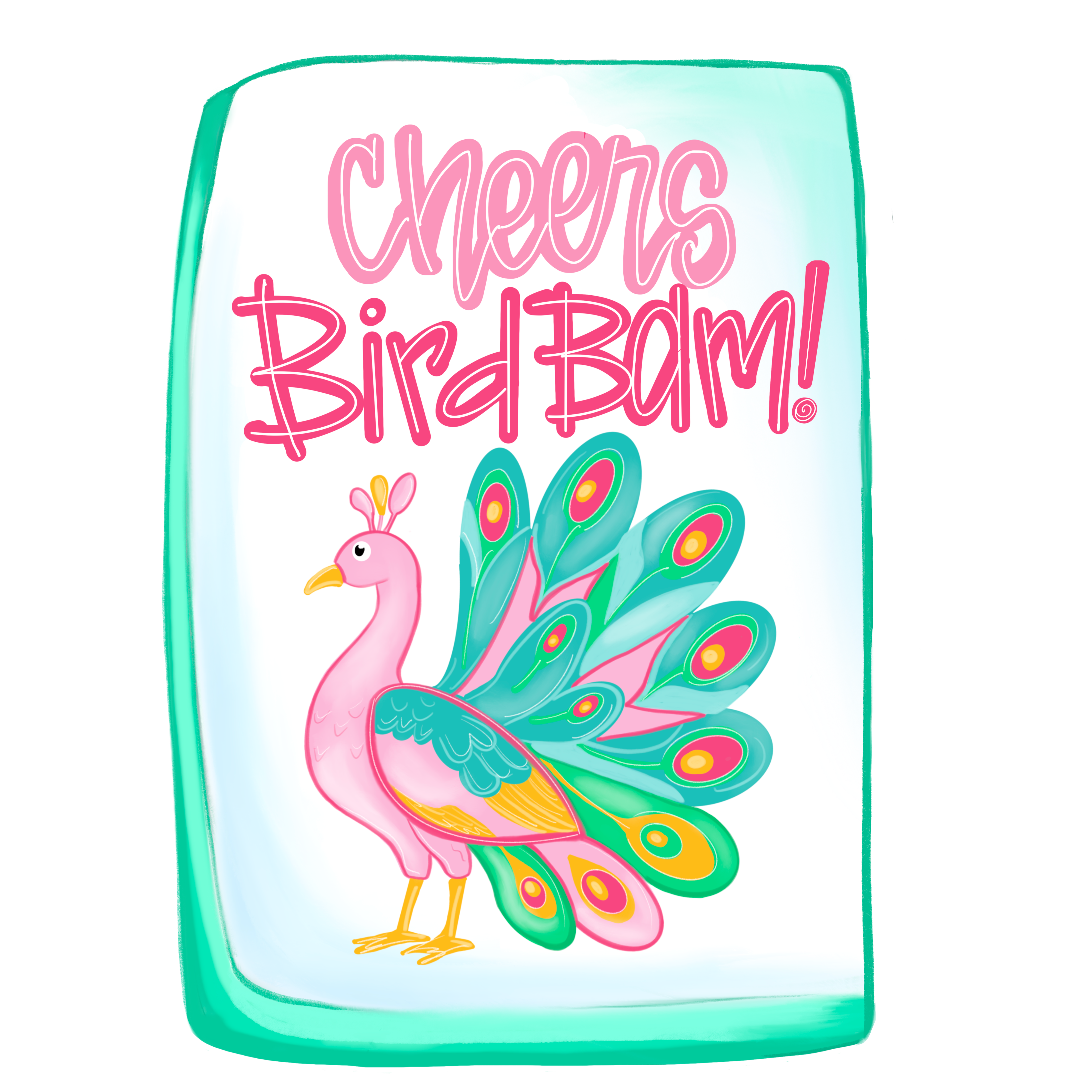 HANWRITTEN CHEERS BIRD BAM TILE